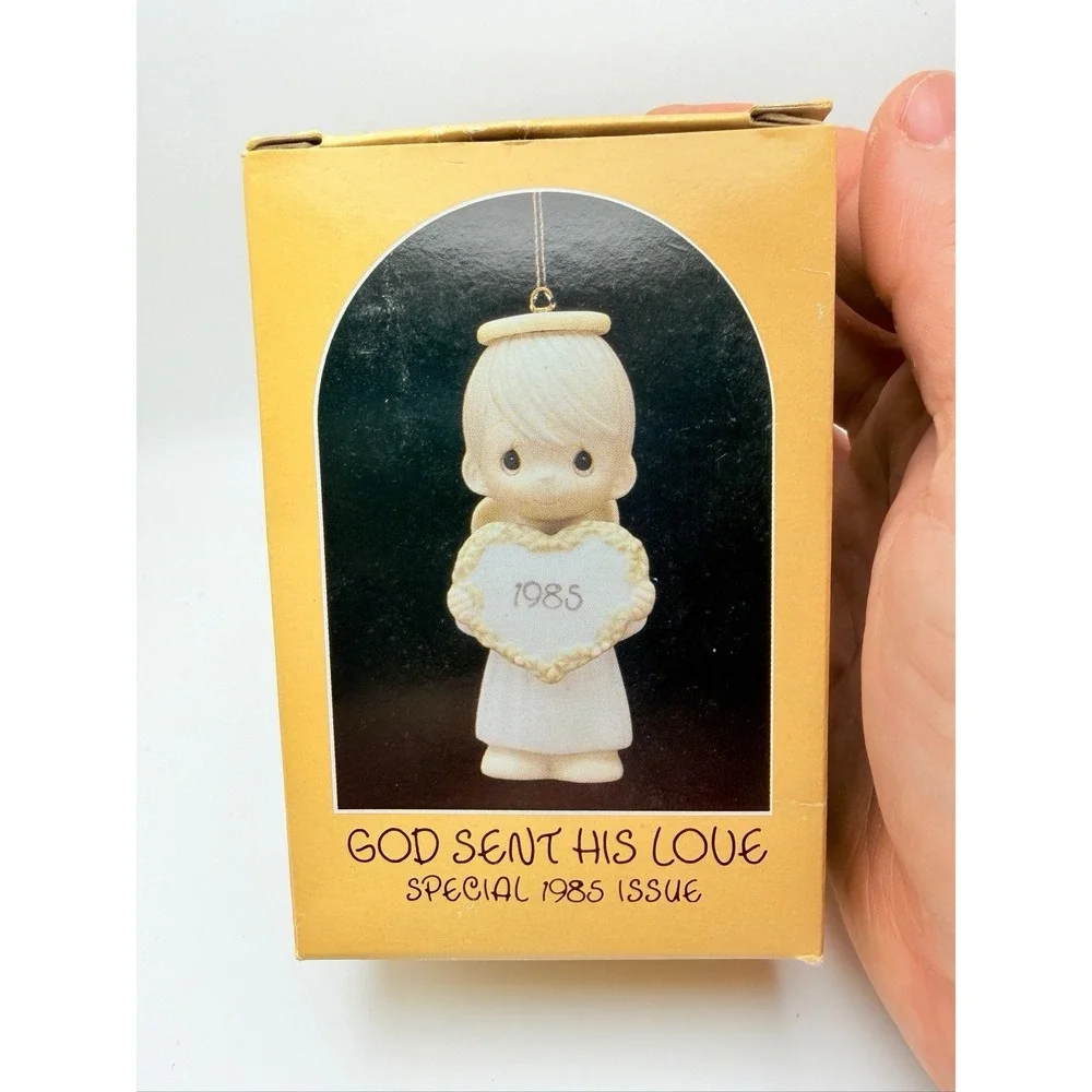Precious Moments Christmas Ornament God Sent His Love Dove Production Mark 1985
